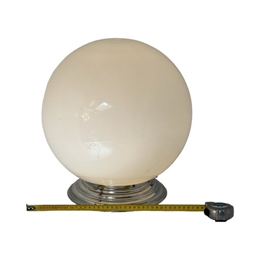 Art déco - Attr. To Gispen - Lampada da soffitto con vetro opalino e supporto in metallo - XXL