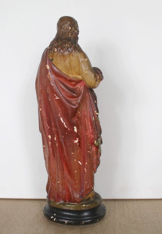 Image 1 of Devoción de Cristo al Sagrado Corazón. Antigua, 49 cm de alto.