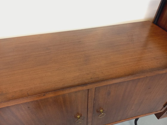 Image 1 of Libreria doppia componibile vintage italiana in legno e metallo degli anni '60