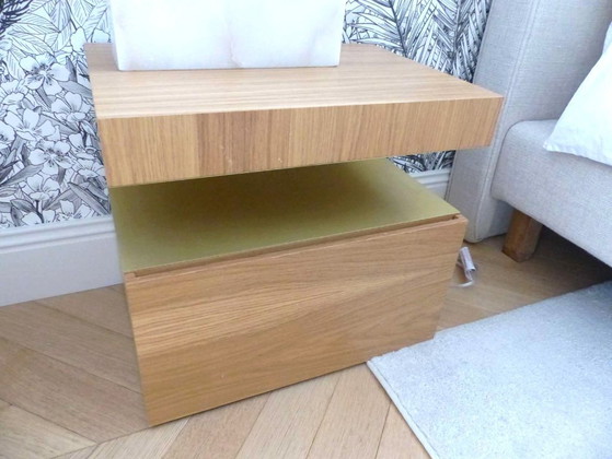 Image 1 of Pair of "Hook Side Table W/Drawer" bedside tables, designed by HMD Interiors