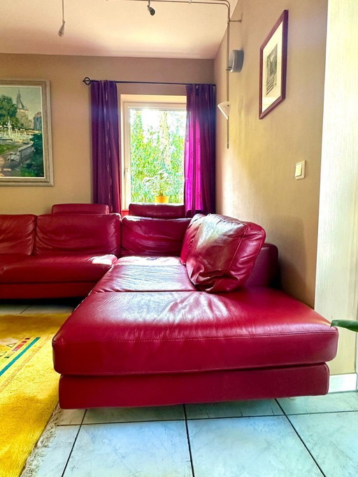 Natuzzi corner sofa with ottoman