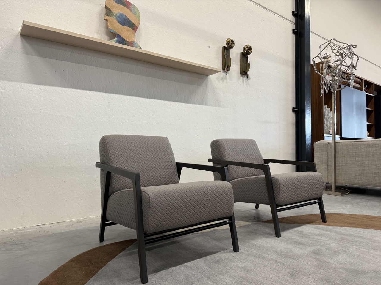 2 Harvink Splinter Armchairs Cross Gray Fabric | €3,270 | Whoppah