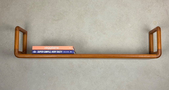 Image 1 of Vintage dyrlund wandplank, teakhouten plank organische vorm