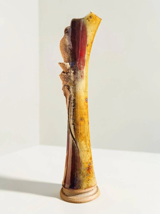 Glazed stoneware single-flower vase, signed Potelune, La Borne. – Porcelain (photo 5 of 9)