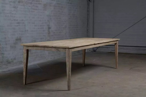 Longitudinal Antique Antique Antique Antique Antique Antique Antique Oak Farmhouse Table - 280 cm Long