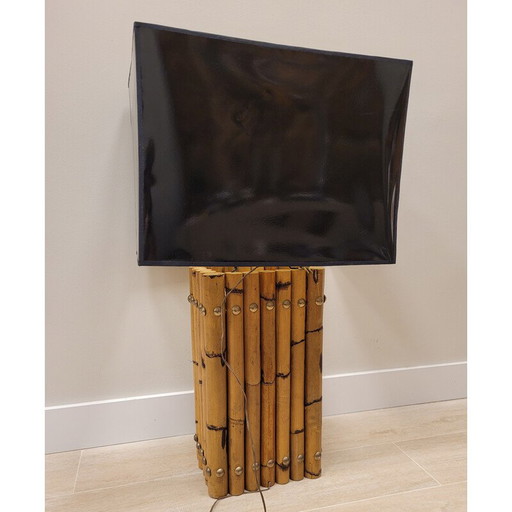 Vintage-Lampe aus natürlichem Bambus, Italien 1970