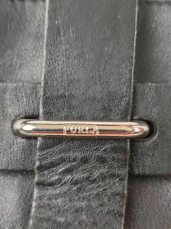 Furla Made In Italy Handbag Shoulder Bag Black Leather Timeless Beautiful (photo 3 of 15)