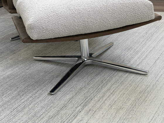 Image 1 of Fauteuil pivotant/allée Leolux Kudo avec repose-pieds NEUF