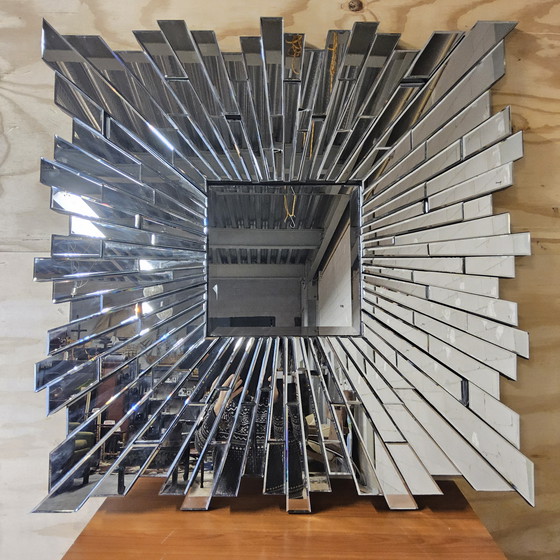 Image 1 of Großer, einzigartiger Hollywood Regency Eichholtz Sonnenstrahl-Spiegel (120x120cm) Art Deco Stil MOONRIVER MIRROR