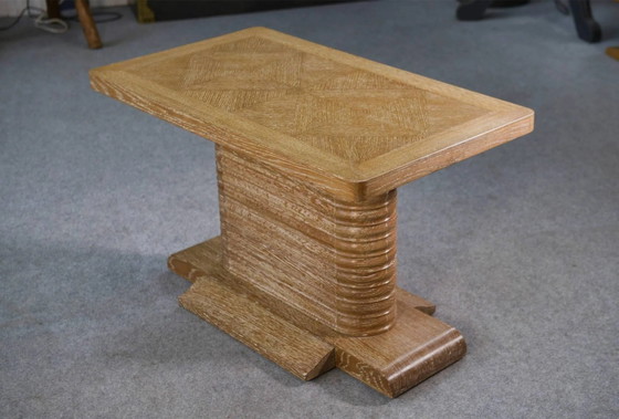 Oak side table attributed to Gaston Poisson, 1960s. – Wood, Art Deco (photo 2 of 3)
