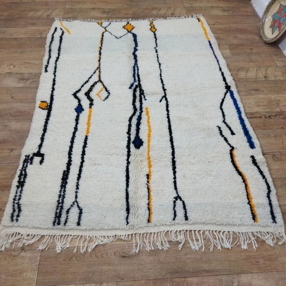 Image 1 of Tappeto berbero moderno – 100% lana annodato a mano (200 × 140 cm)