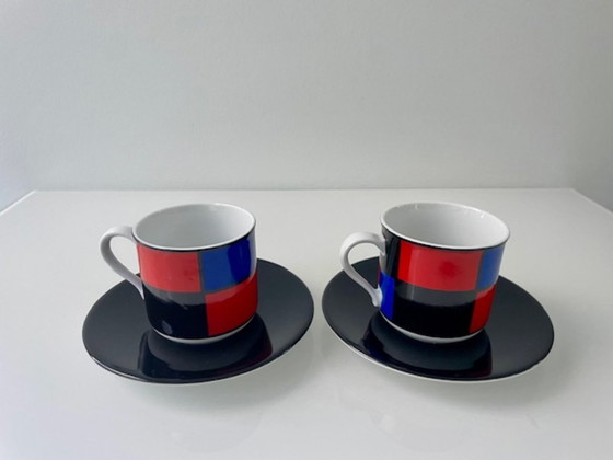 Image 1 of Postmodernes Tassen- und Untertassenset, 8-teilig