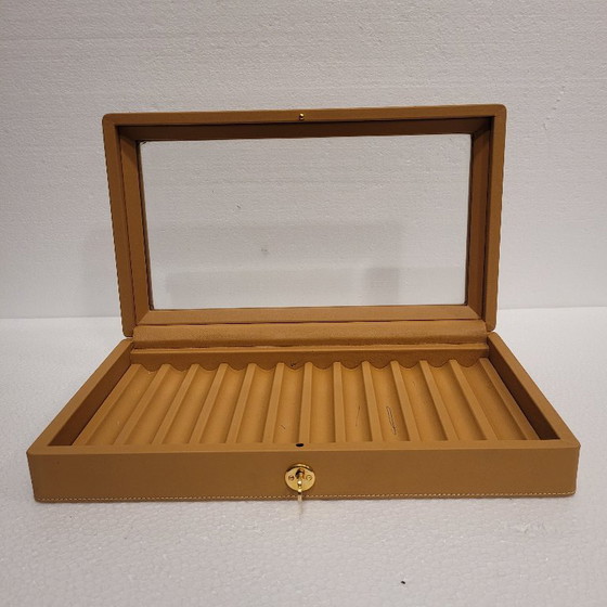 Image 1 of Pennenhouder/organizer, camelkleurig leer, vintage, Loewe, jaren 80 – Spanje