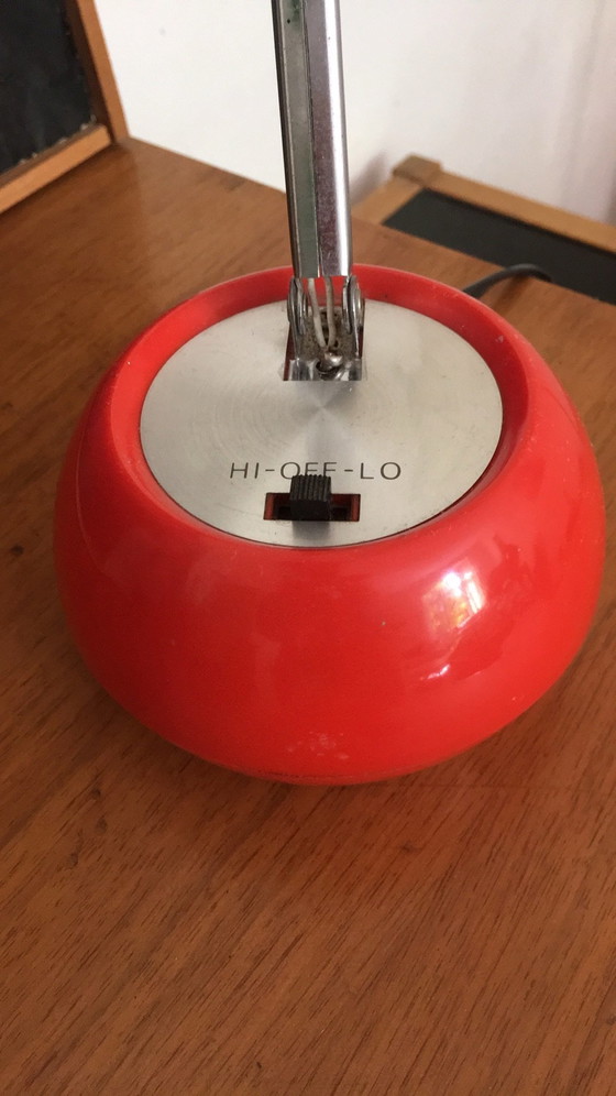 Vintage Desk Lamp, Table lamps, Plastic, Metal, Red (photo 4 of 8)