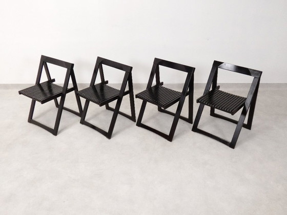 Image 1 of  4 Trieste folding chairs with storrage table - Aldo Jacober for A. Bazzani 