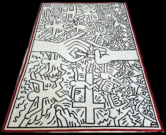 Alfombra Keith Haring El matrimonio del cielo y el infierno – Edición limitada 3/8 Lana Algodón – Wool (photo 4 of 9)