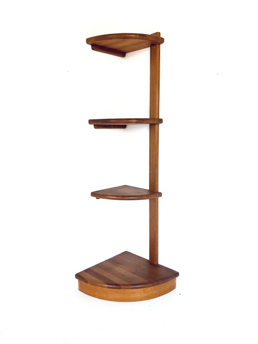 Meuble d'angle vintage plantes etagere, Dyrlund '70s