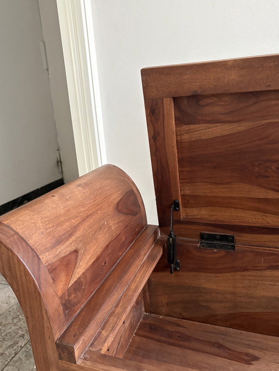 Image 1 of Storage bench made of solid sheesham wood (2-seater)