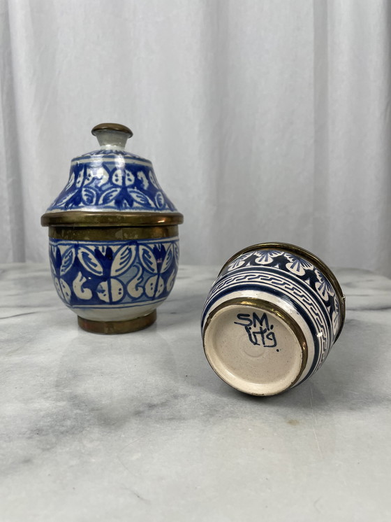 Image 1 of Set of Moroccan jobbanas ceramic jars from Fez