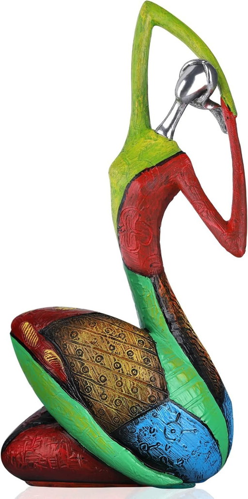 abstracte kunst vrouw beelden en sculpturen, creatief full-color yoga vrouwelijk standbeeld, moderne woonkamer kamer veranda cen