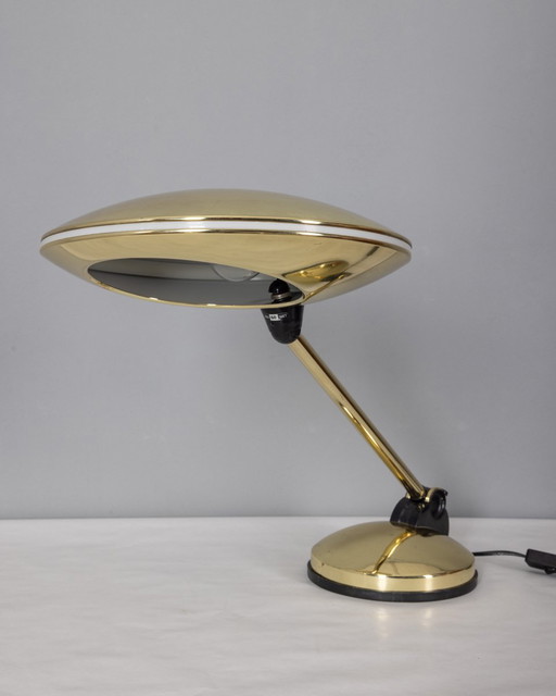 Vintage Golden Table Lamp From The 60S Ufo Model Aluminor Design