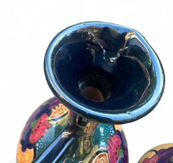 Image 1 of Plateel Gouda vaas zuid Holland 1920 floraal decor