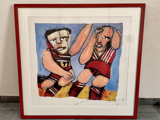 Image 1 of Herman Brood - "Calciatori" - n. 84 - nuovo incorniciato
