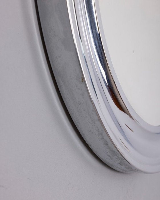 Image 1 of VINTAGE 1970S ROUND WALL MIRROR IN CHROME-PLATED METAL, ITALIAN DESIGN