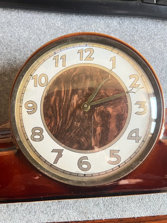 Image 1 of Orologio da camino in ceramica vintage WGP di metà secolo di S&G (Scheurich e Greulich)