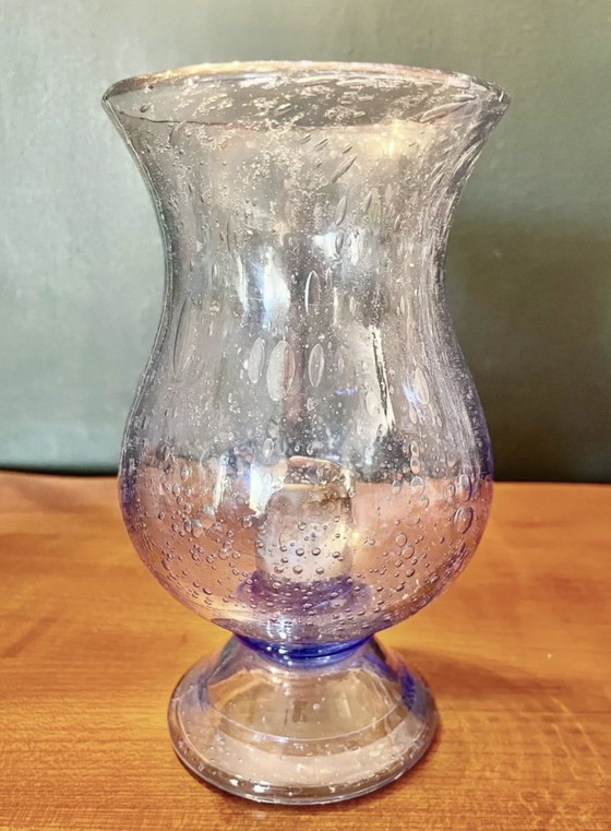 Image 1 of Blue Blown Glass French Candle Jar