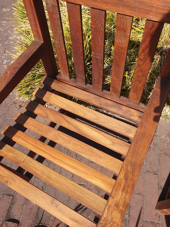2x Teak Blokstoelen Met Leuning – Tuinstoelen, Wood (photo 4 of 5)