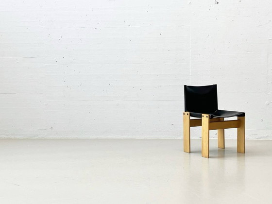 Image 1 of Set: 6 Stühle Modell Monk und Tisch von Afra und Tobia Scarpa für Molteni, 1973
