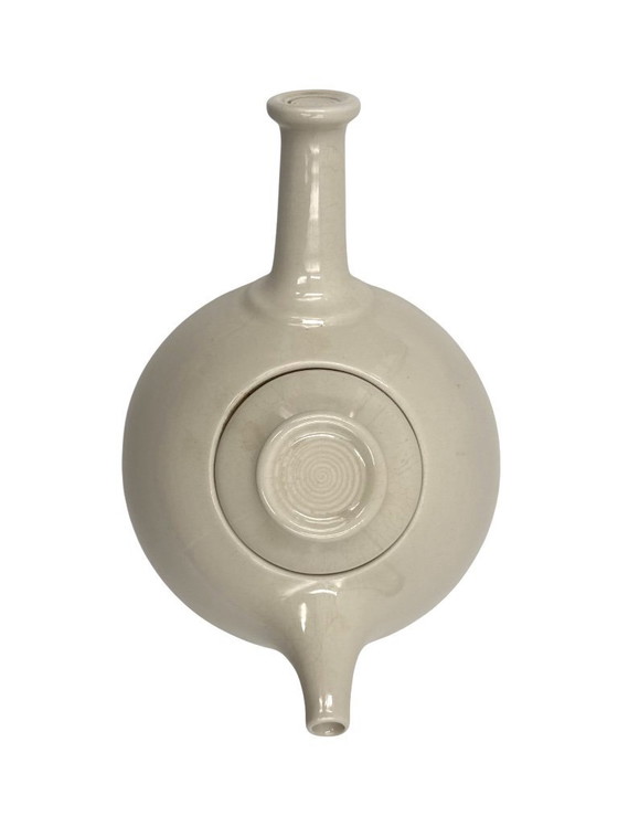 Image 1 of Teekanne aus cremefarbenem Kunststein im Mid-Century-Modern-Stil, Franco Bucci, Italien, ca. 1970