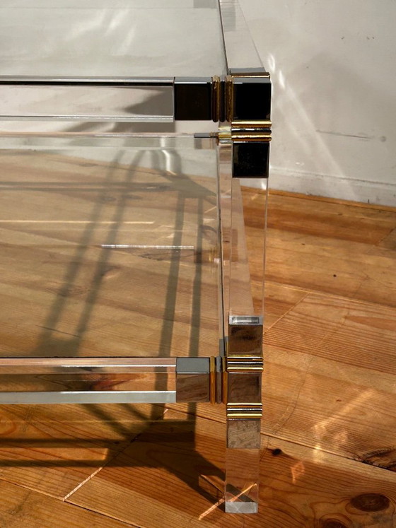 Vintage Coffeetable, Plexiglas Met 2 Glazen Leggers '80's – Salontafels (photo 7 of 15)