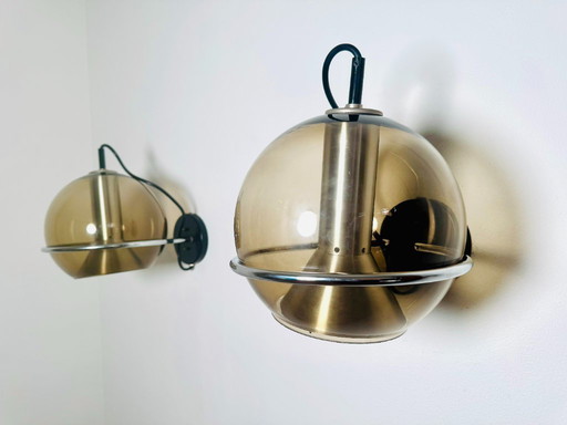 Set of Globe wall lamps by Frank Ligtelijn for Raak Amsterdam, 1960s