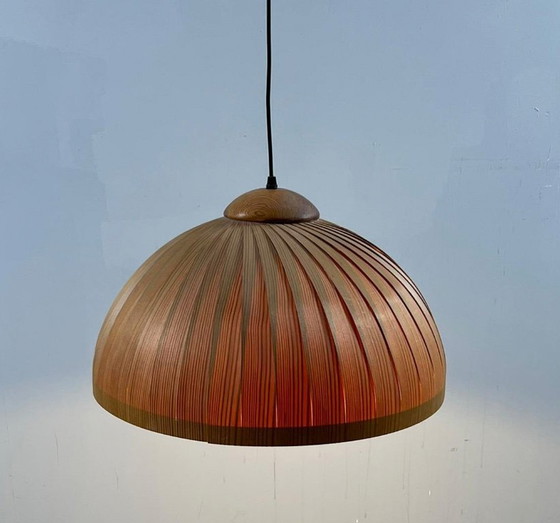 Image 1 of Deckenlampe/Deckenleuchte von Hans Agne Jakobsson, Teakholz, Schweden, 1970er Jahre