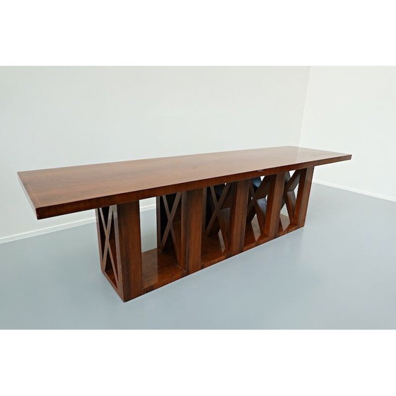 Image 1 of Pair of vintage walnut consoles, Italy 1940