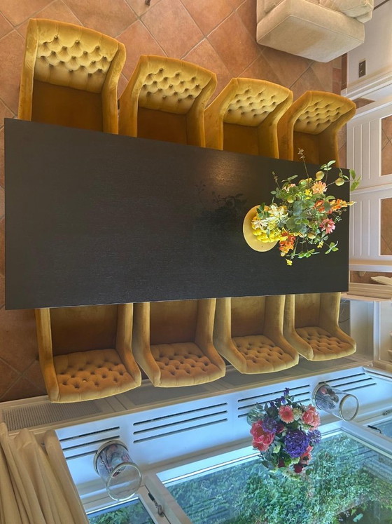 Image 1 of Table de salle à manger en chêne noir mat pour 8 personnes