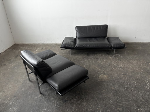 Divano vintage Dema Rataplan, poltrona in pelle