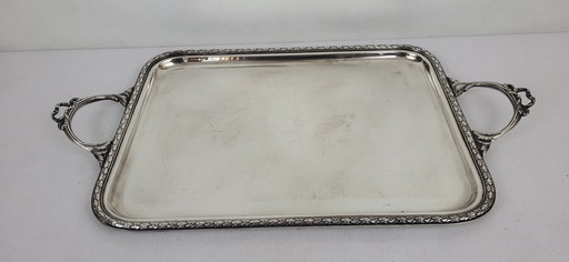 Silver-plated metal tray Louis XVI style