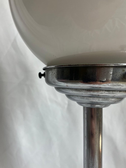 Art Deco Marble and Chrome Table Lamp