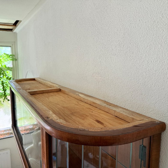 Vetrina da parete polacca Mid-Century in stile Art Déco – Vetrine, Glass, Wood (photo 8 of 14)