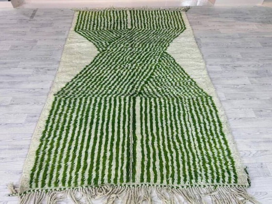 Image 1 of Cremefarbener marokkanischer Teppich mit geometrischen Mustern, 250 cm x 150 cm