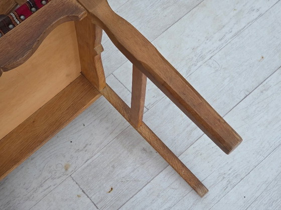 Image 1 of Anni '60, set di 4 sedie da pranzo danesi, mobili in lana, legno massello di rovere.