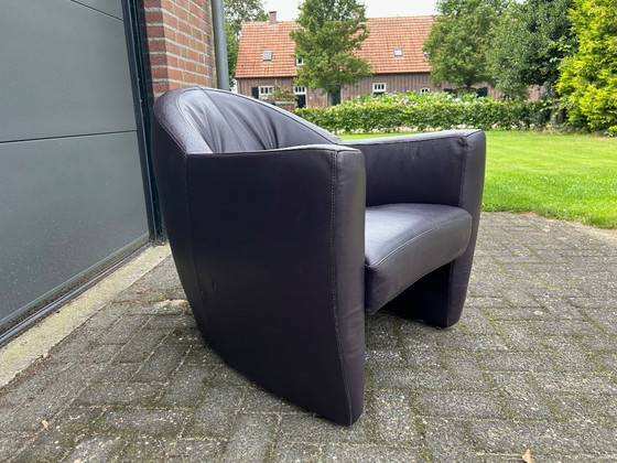 Image 1 of Leolux Carabas Fauteuil Aubergine leer