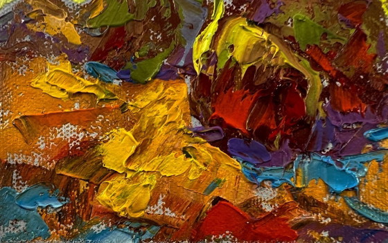 Original Oil Painting Summer Day Landscape Dawn In The Field – Paintings & Drawings, Canvas (photo 6 of 8)