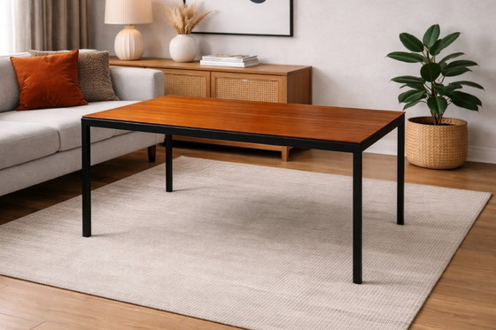 Image 1 of Cees Braakman extendable dining table in teak with black metal frame