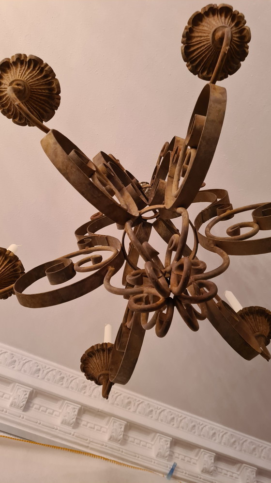 Image 1 of Chandelier with 6 candles - Baroque - Iron (cast iron/wrought iron)