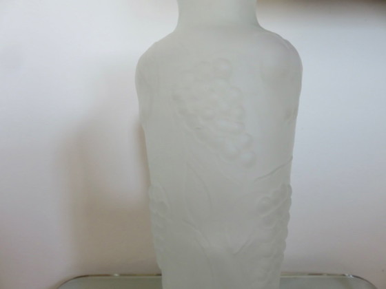 Image 1 of Vase "with grapes" made in Italy, frosted glass, 1960