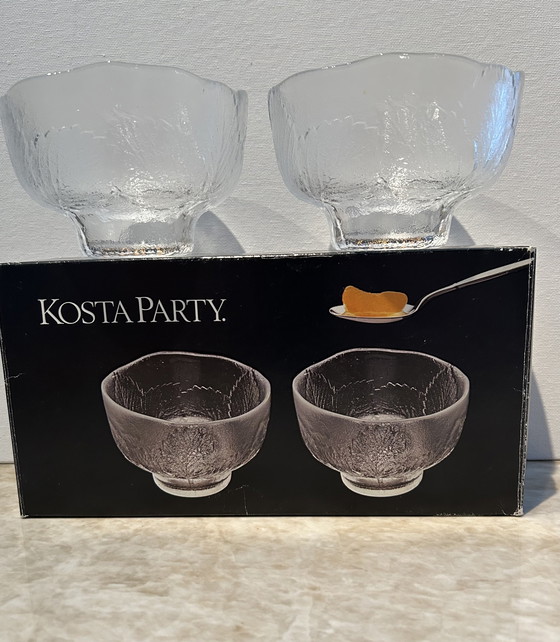 Image 1 of 6 vintage dessertkommen van Kosta Boda